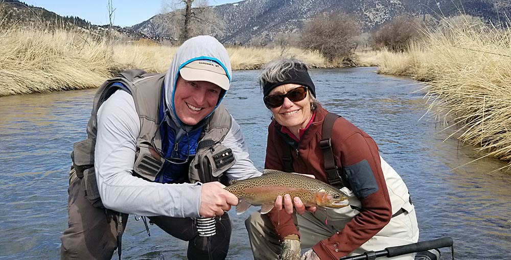 spring creek rainbow trout caught on a montana private water fishing trip