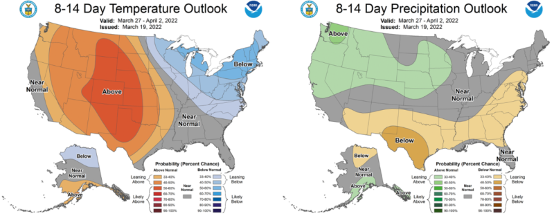 8-14 day weather outlook for mid-march