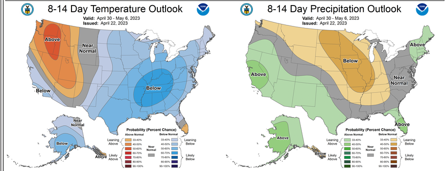 8-14 day US weather outlook from NOAA