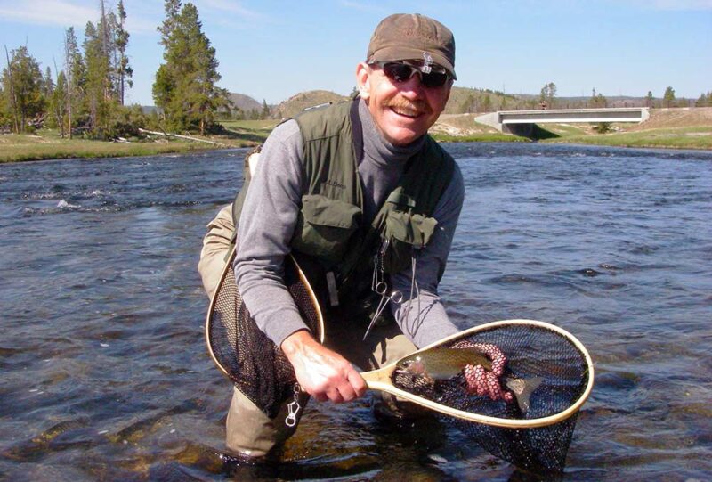 Typical structure and rainbow trout found on the Firehole River