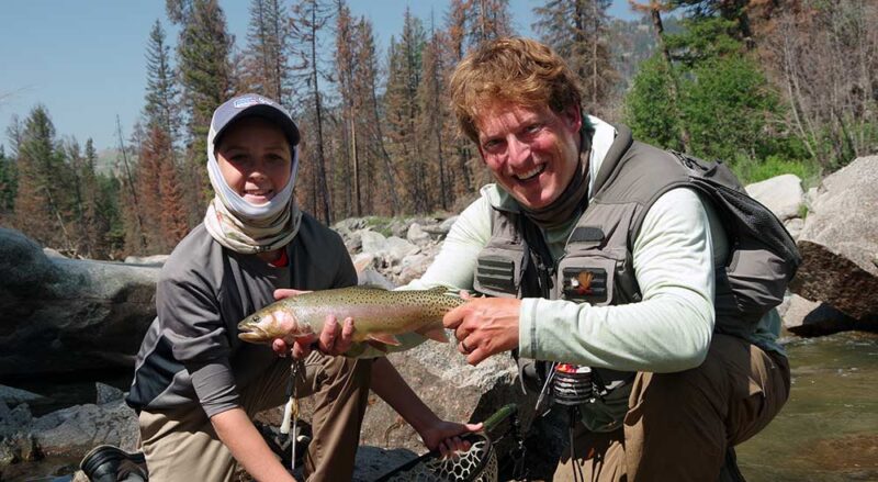 rough water cutthroat and young angler