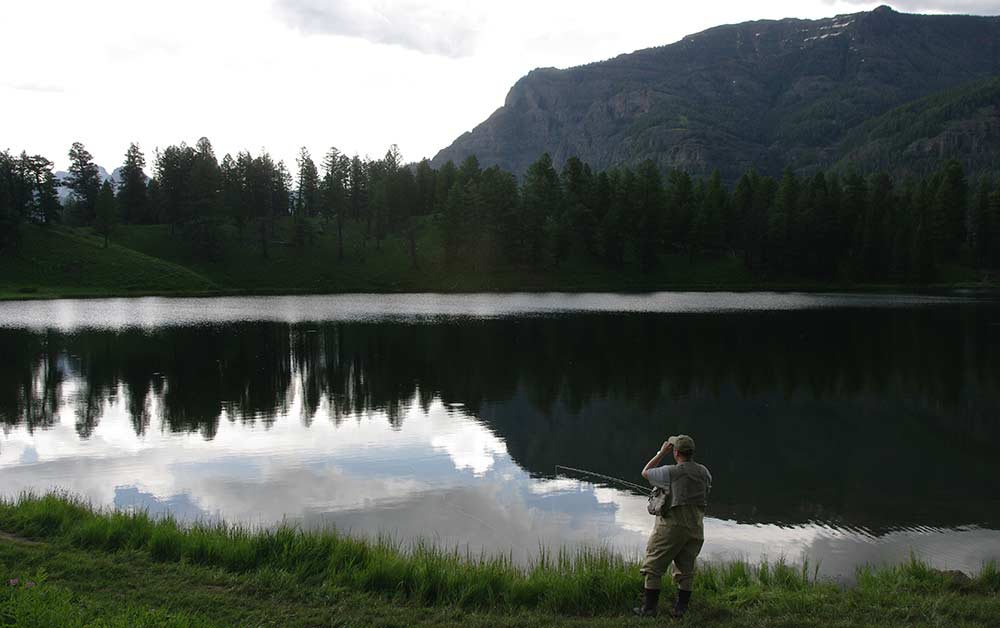 scenic photo of Yellowstone's trout lake