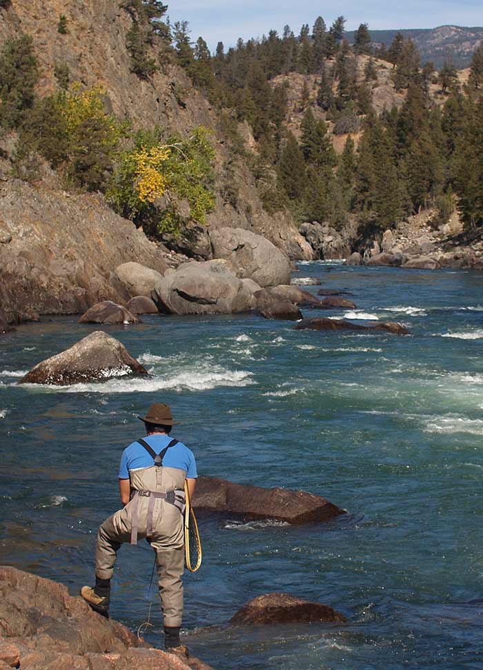 streamer fishing on the Yellowstone River in early fall