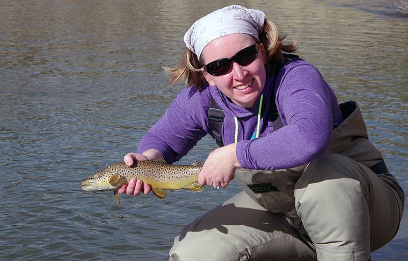 angler with October brown trout