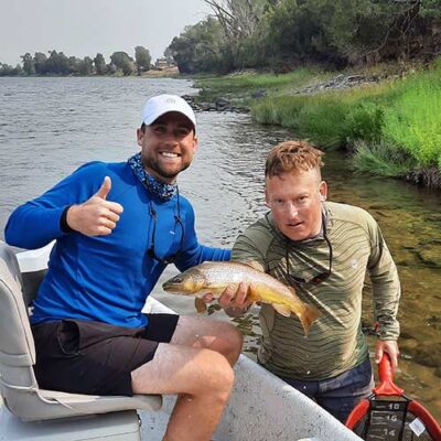 photo demonstrates a river float trip with yellowstone country fly fishing