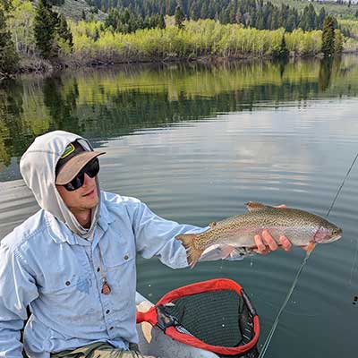 photo demonstrates a private water fishing trip with yellowstone country fly fishing