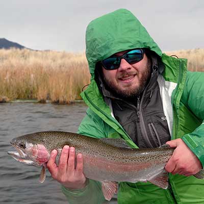 photo demonstrates a private water fishing trip with yellowstone country fly fishing