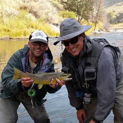 photo demonstrates a wade fishing trip with yellowstone country fly fishing