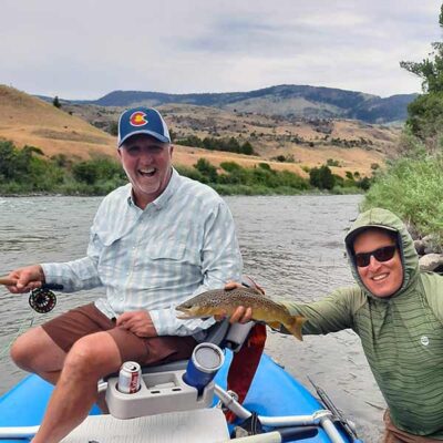 photo demonstrates a river float trip with yellowstone country fly fishing