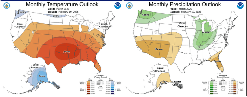 weather outlook for March 2026